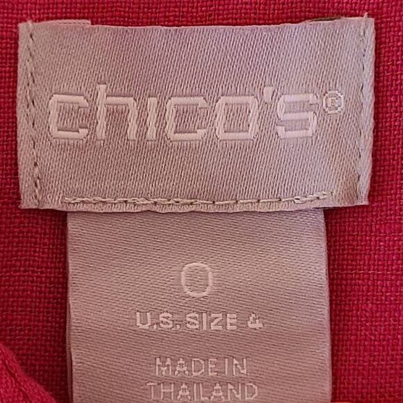 Chicos Womens No Iron Long Sleeve Button Front Tunic Top Pink Small - Picture 5 of 13